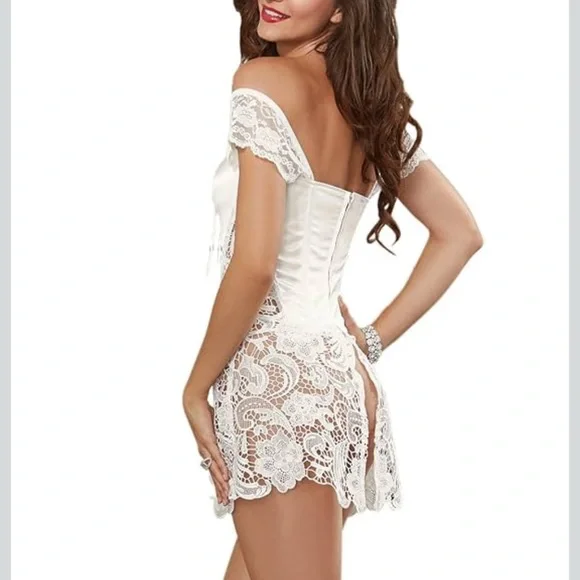 Dreamgirl Satin and Venice Lace Corset Size 34 - Picture 2 of 10